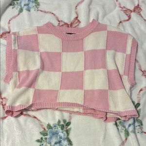 Papermoon Pink and Cream Knit Sweater
